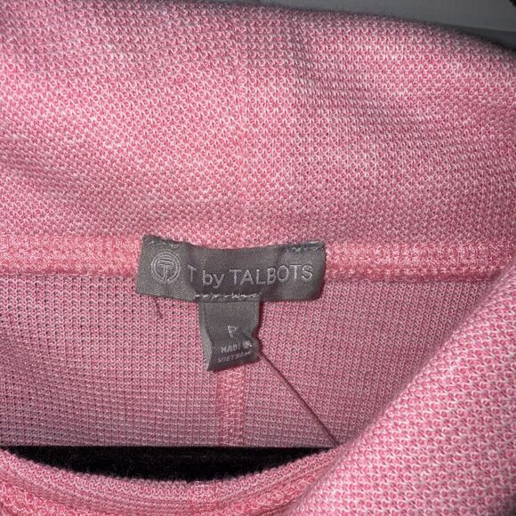Talbots Pink TEXTURED COWLNECK PULLOVER - Petite Small - Picture 3 of 7